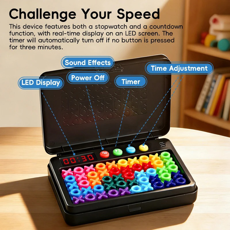 Board Game With Questions - KNYYSECQ Smart XO-puzzel Kinderpuzzel Uitdagingsspel Logisch