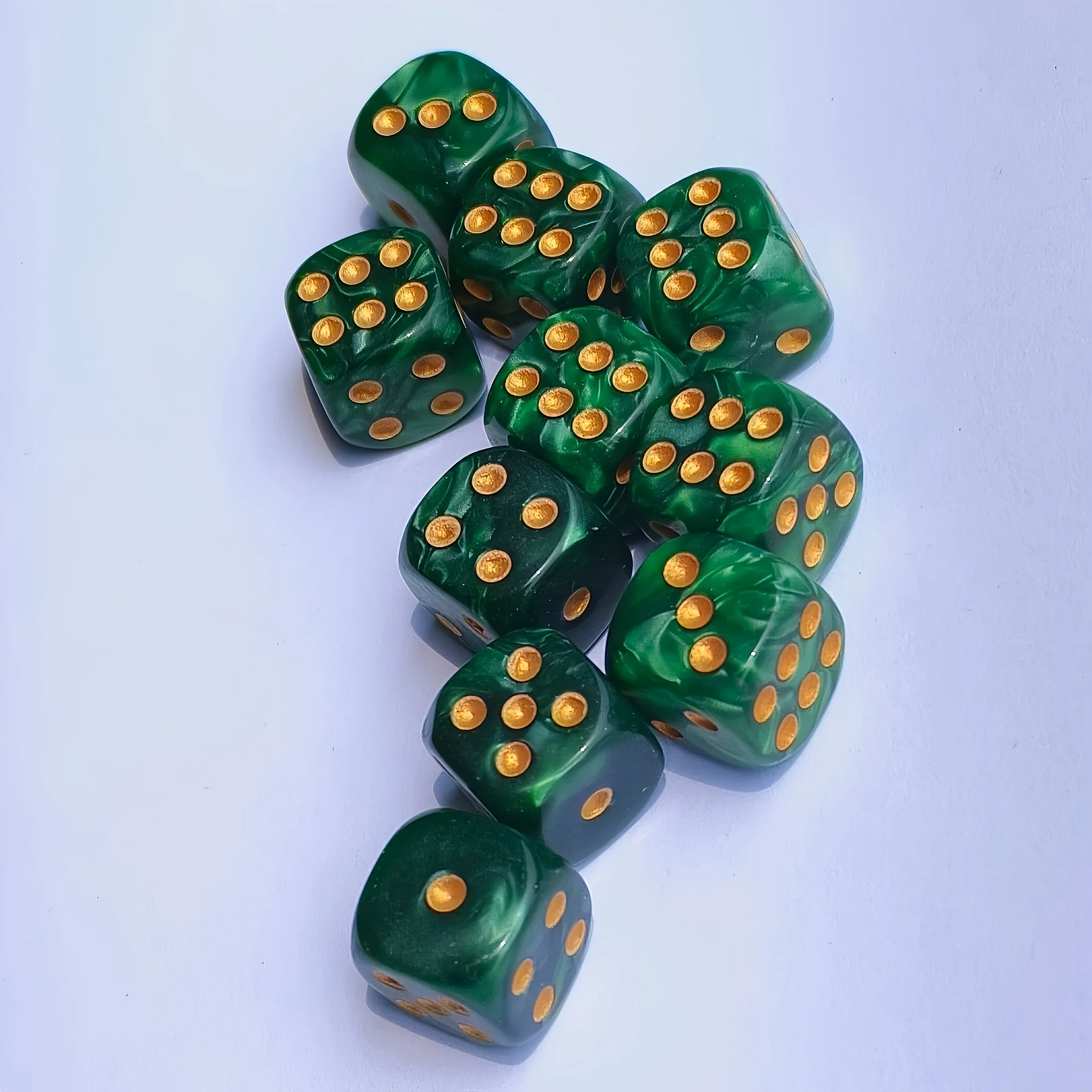 Board Game Dnd - 10 stuks 12mm Pearl Swirl D6
