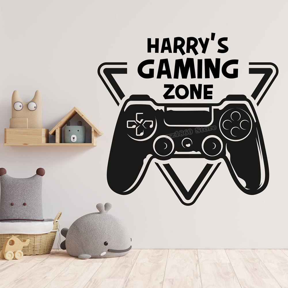 Board Game Video Games - Custom Naam Gaming Zone Muurtattoo Gamer