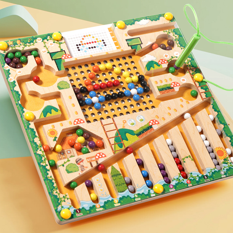 Board Game Idea - Magnetische sorteerspellen Montessori puzzelspeelgoed Doolhofbord Leren