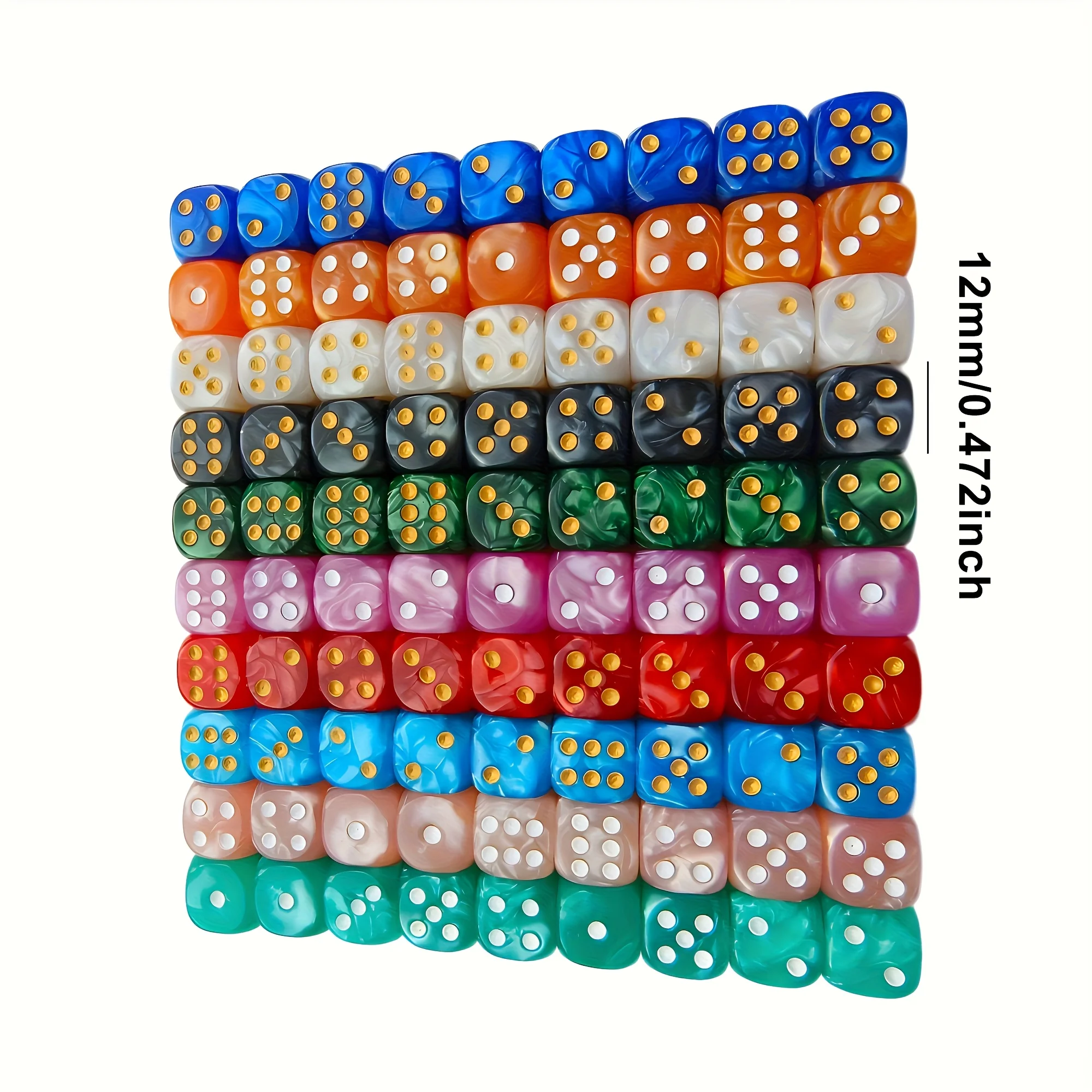 10 stuks 12mm Pearl Swirl D6 d - Board Game Dnd recensie en prijs