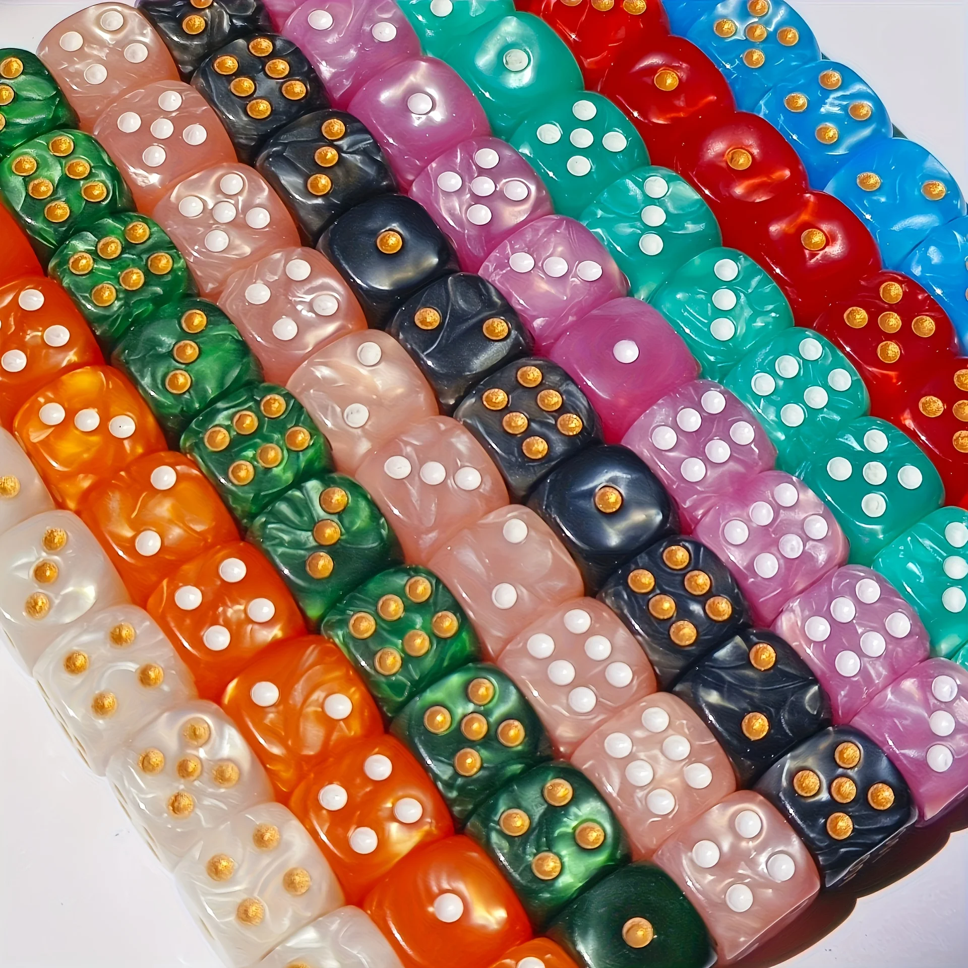 10 stuks 12mm Pearl Swirl D6 d - Board Game Dnd recensie en prijs