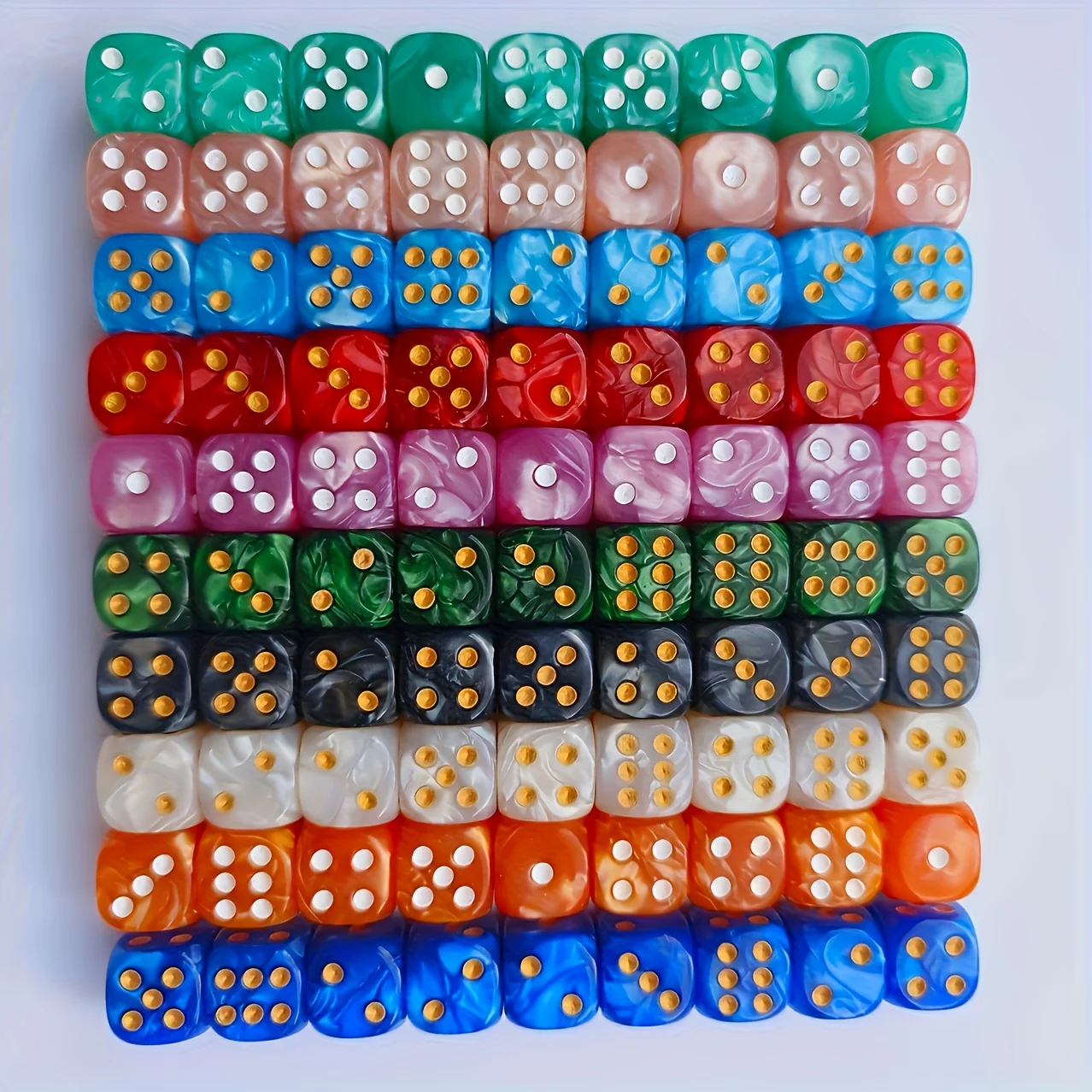 10 stuks 12mm Pearl Swirl D6 d - Board Game Dnd recensie en prijs