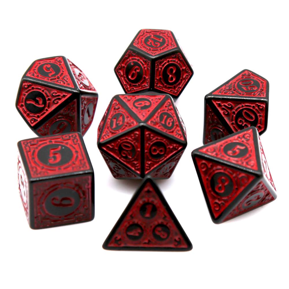 7 Stuks Zwart Rood Acryl Polyh - Board Game Dnd recensie en prijs